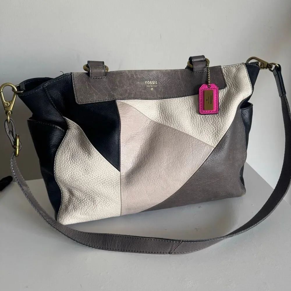 Vintage Fossil Amanda Patchwork Leather Bag Large - Picture 2 of 11
